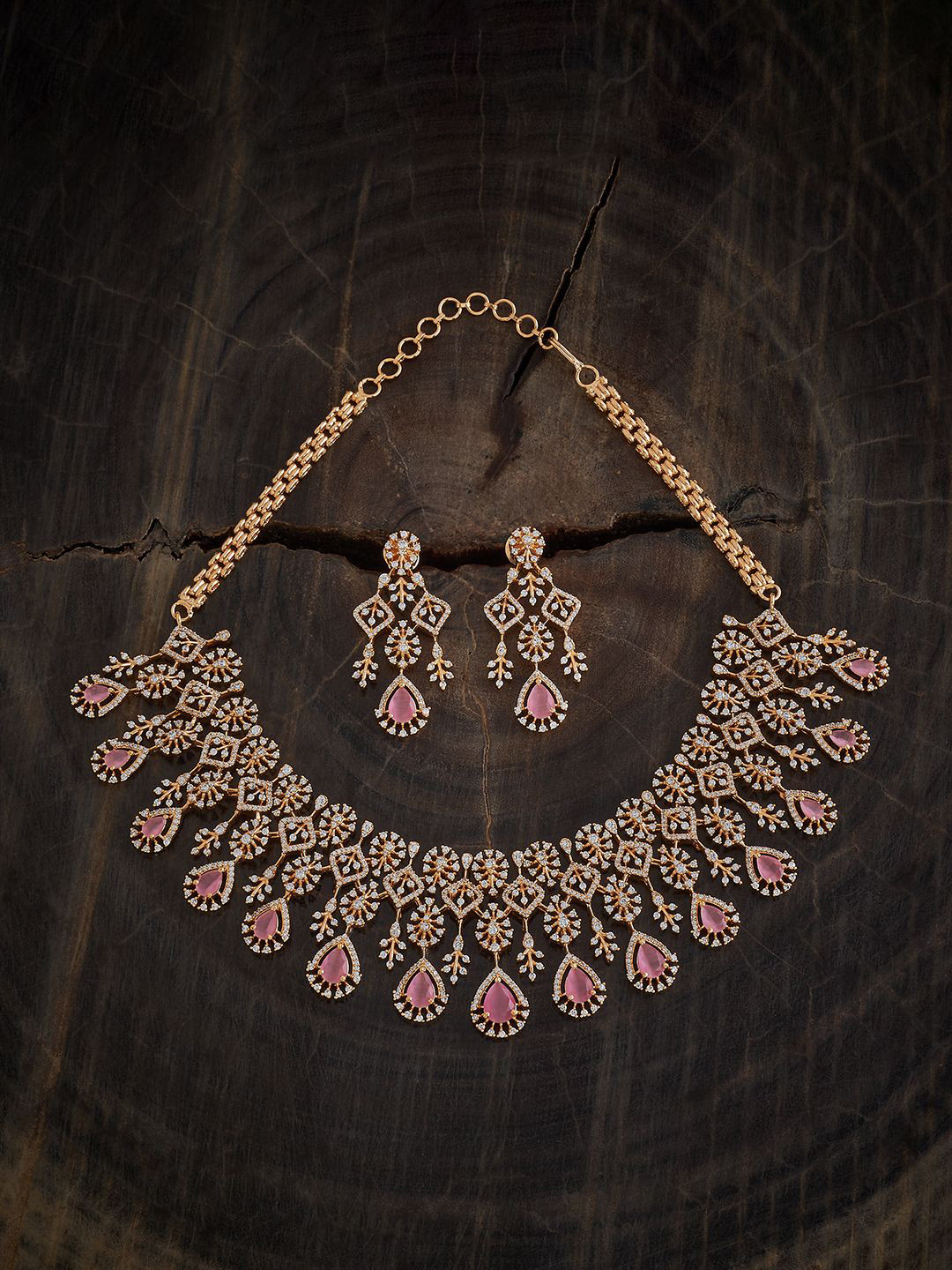 

Kushal's Fashion Jewellery Gold-Plated Zircon-Studded Jewellery Set