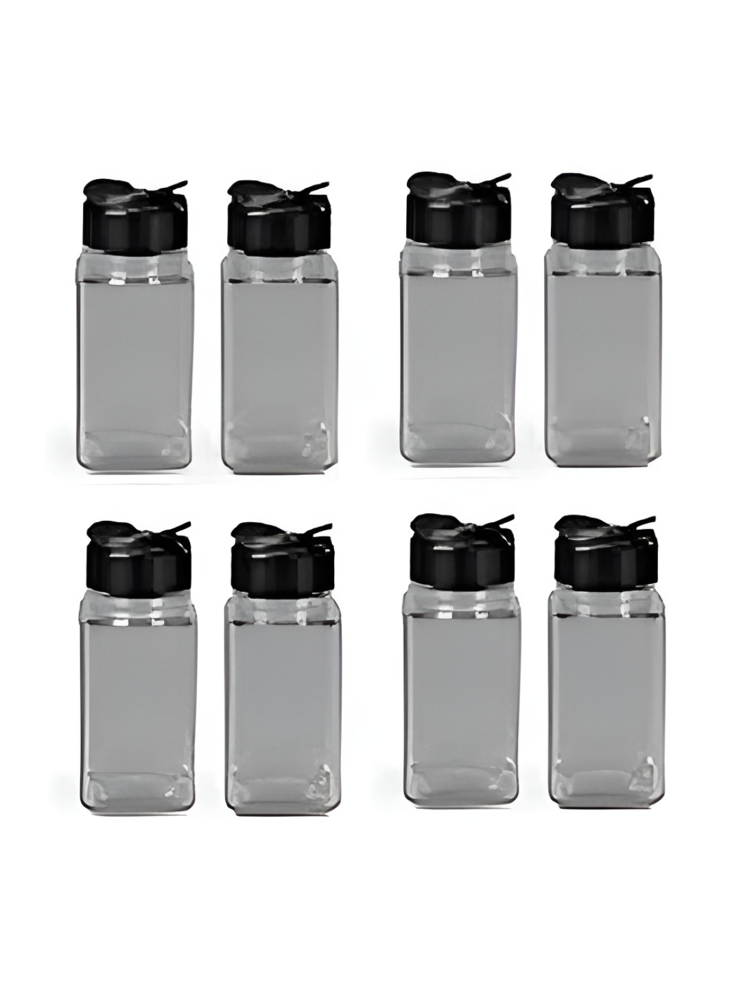 

tyche enterprises Transparent & Black 8 Pieces Glass Dishwasher Safe Container 100ml