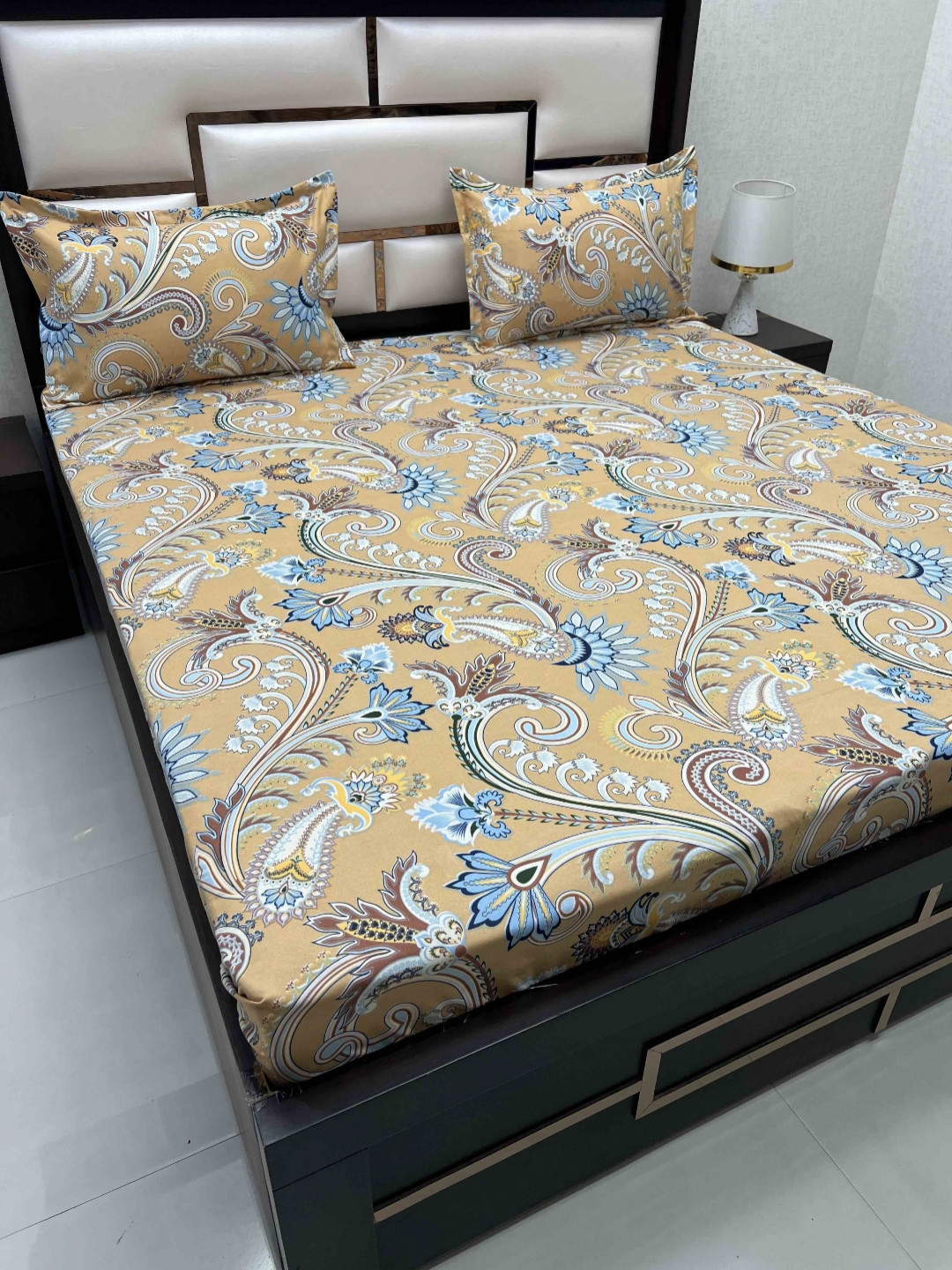 

Pure Decor Orange Colored Ethnic Motifs Microfiber 240 TC Queen Bedsheet & 2 Pillow Covers