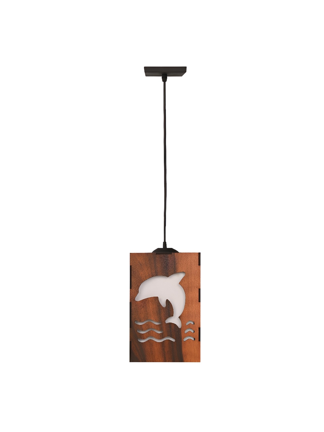 

Afast Black & Brown Textured Wooden Rectangle Ceiling Lamp