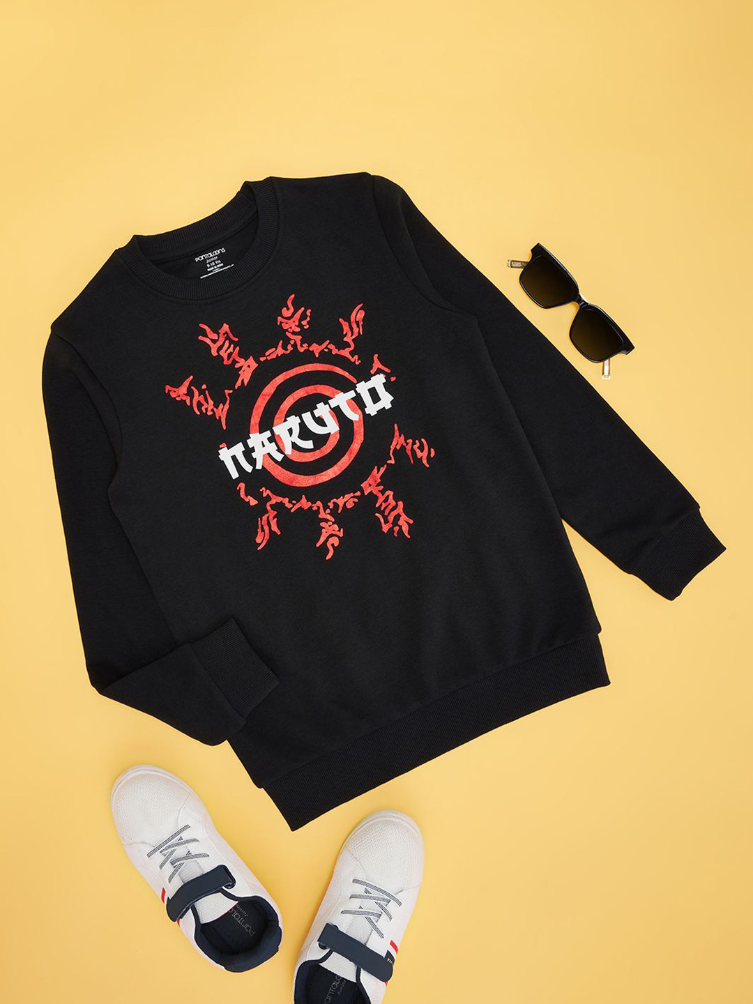 

Pantaloons Junior Boys Graphic Printed Round Neck Sweatshirt, Black