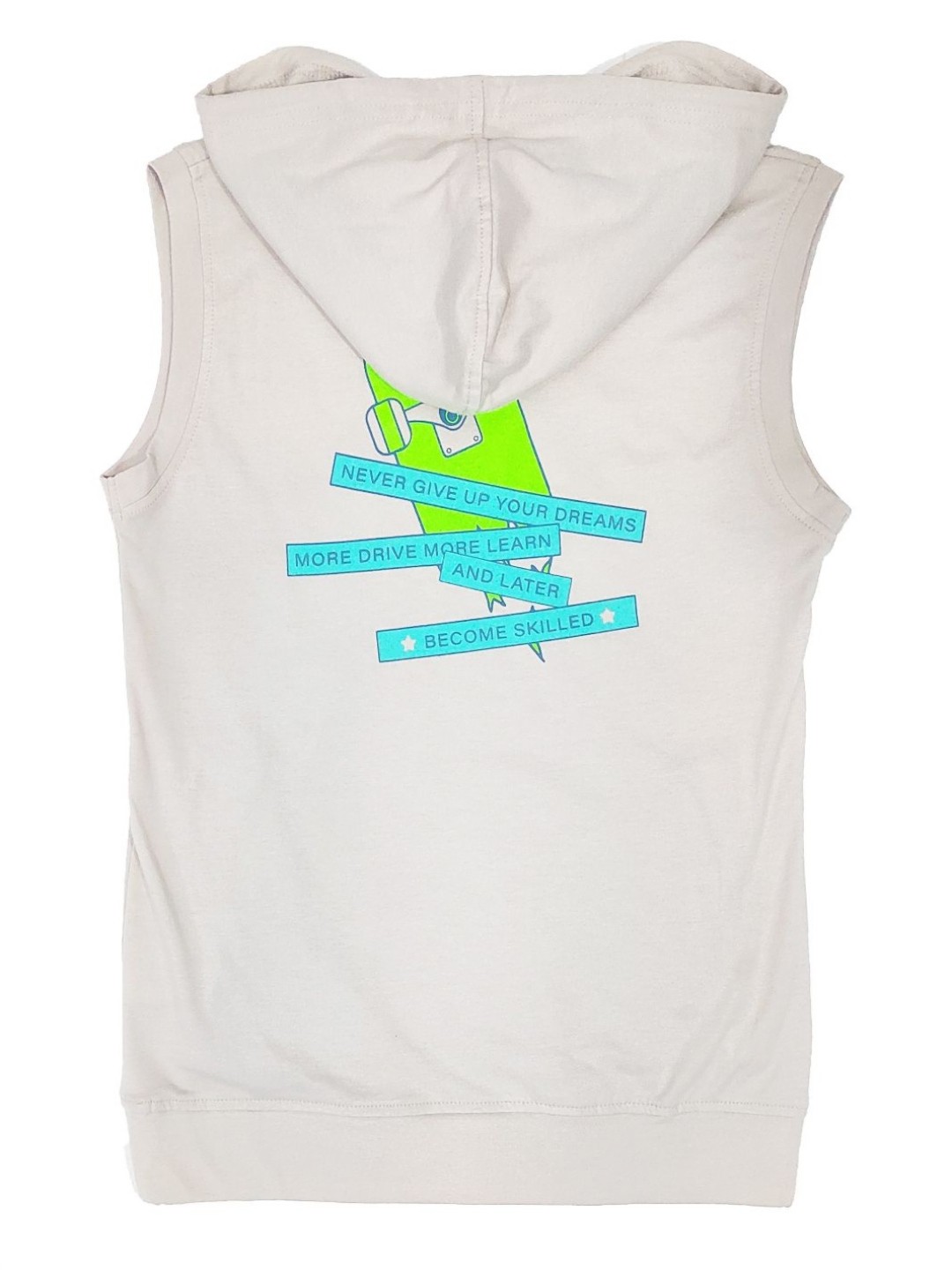 

Gini and Jony Boys Graphic Printed Hood Cotton T-shirt, Off white
