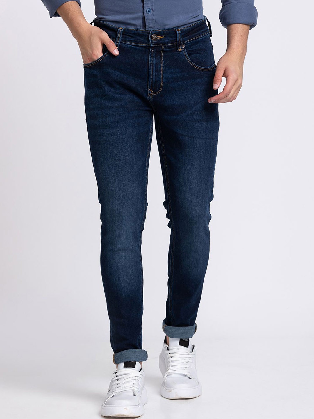 

SPYKAR Men Slim Fit Low-Rise Stretchable Jeans, Blue