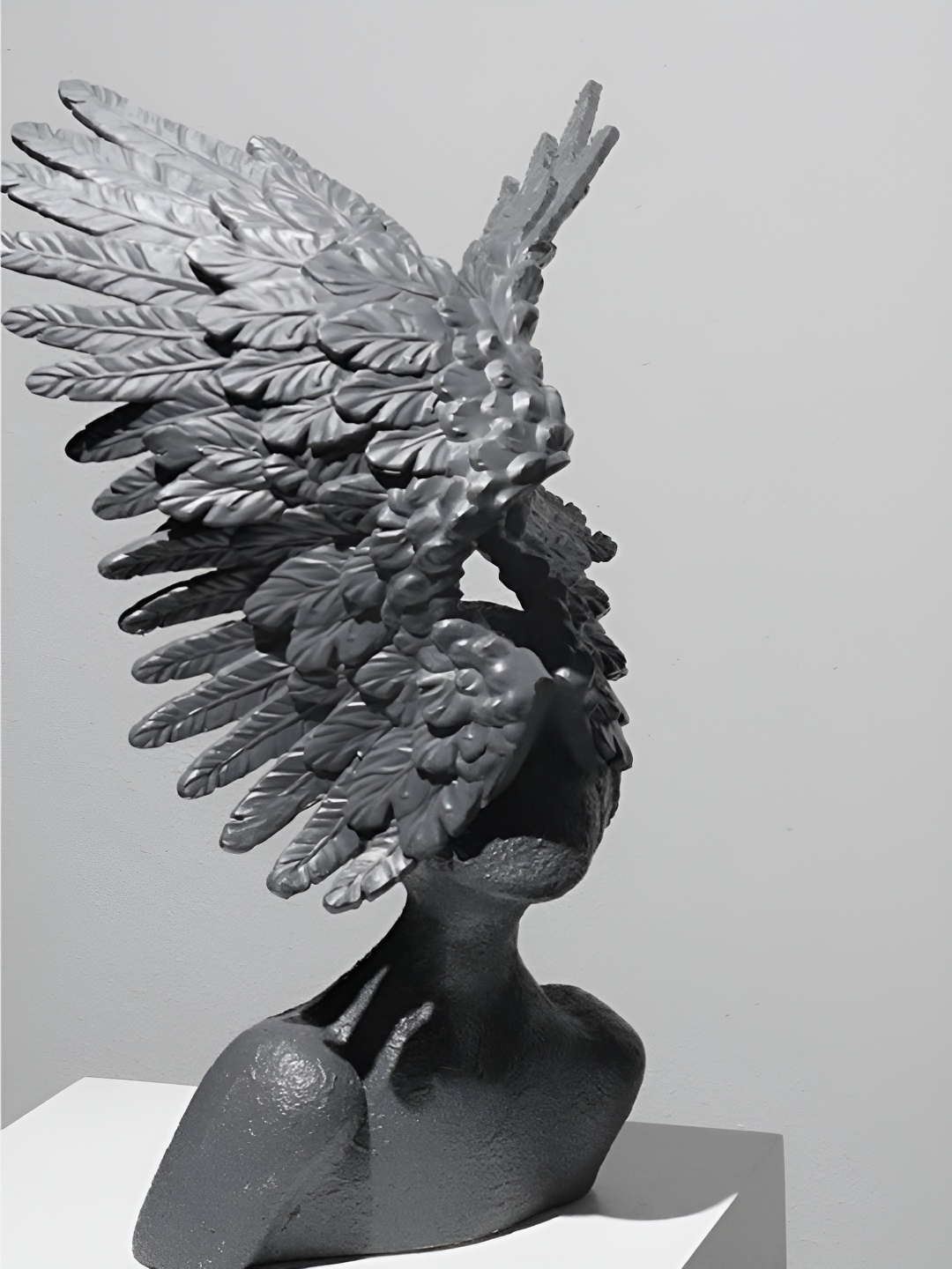 

SMOKEY COCKTAIL Grey Figurine Angel Wings Showpiece