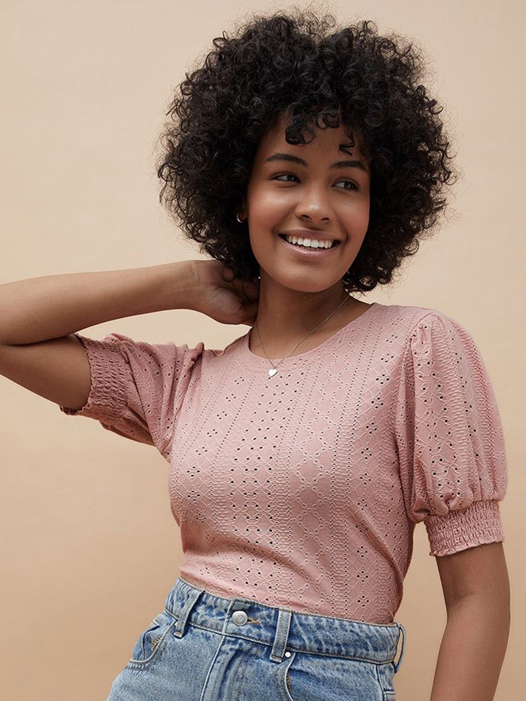 

Fame Forever by Lifestyle Puff Sleeve Top, Pink