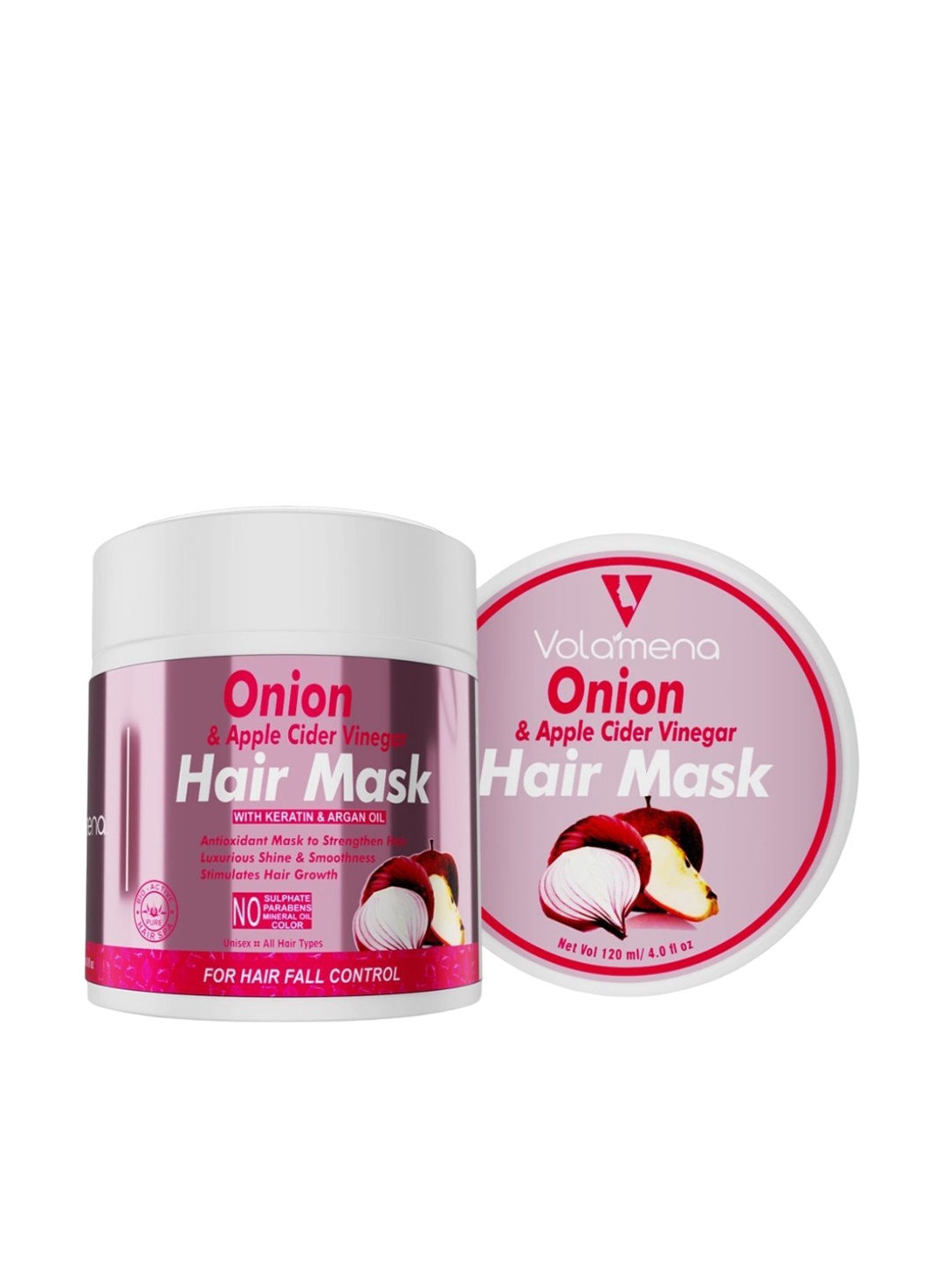 

Volamena Onion & Apple Cider Hair Mask For Hair Growth 120 ml, Off white