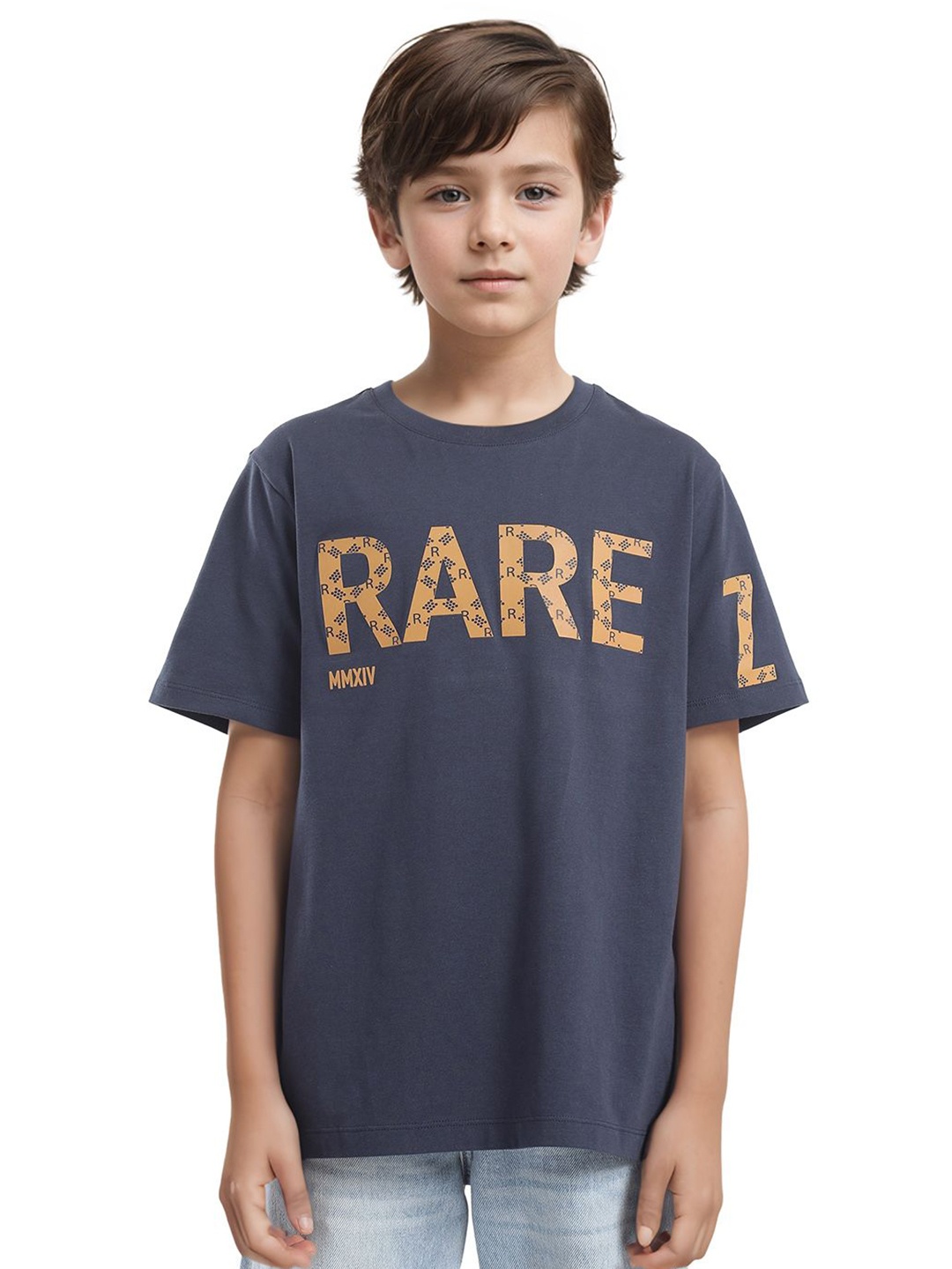 

Rare Ones Boys Regular Placement Print T-Shirt, Navy blue