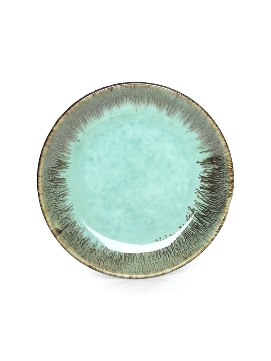 

AMALAFIEE CERAMICS Green Printed Ceramic Microwave Safe Plate