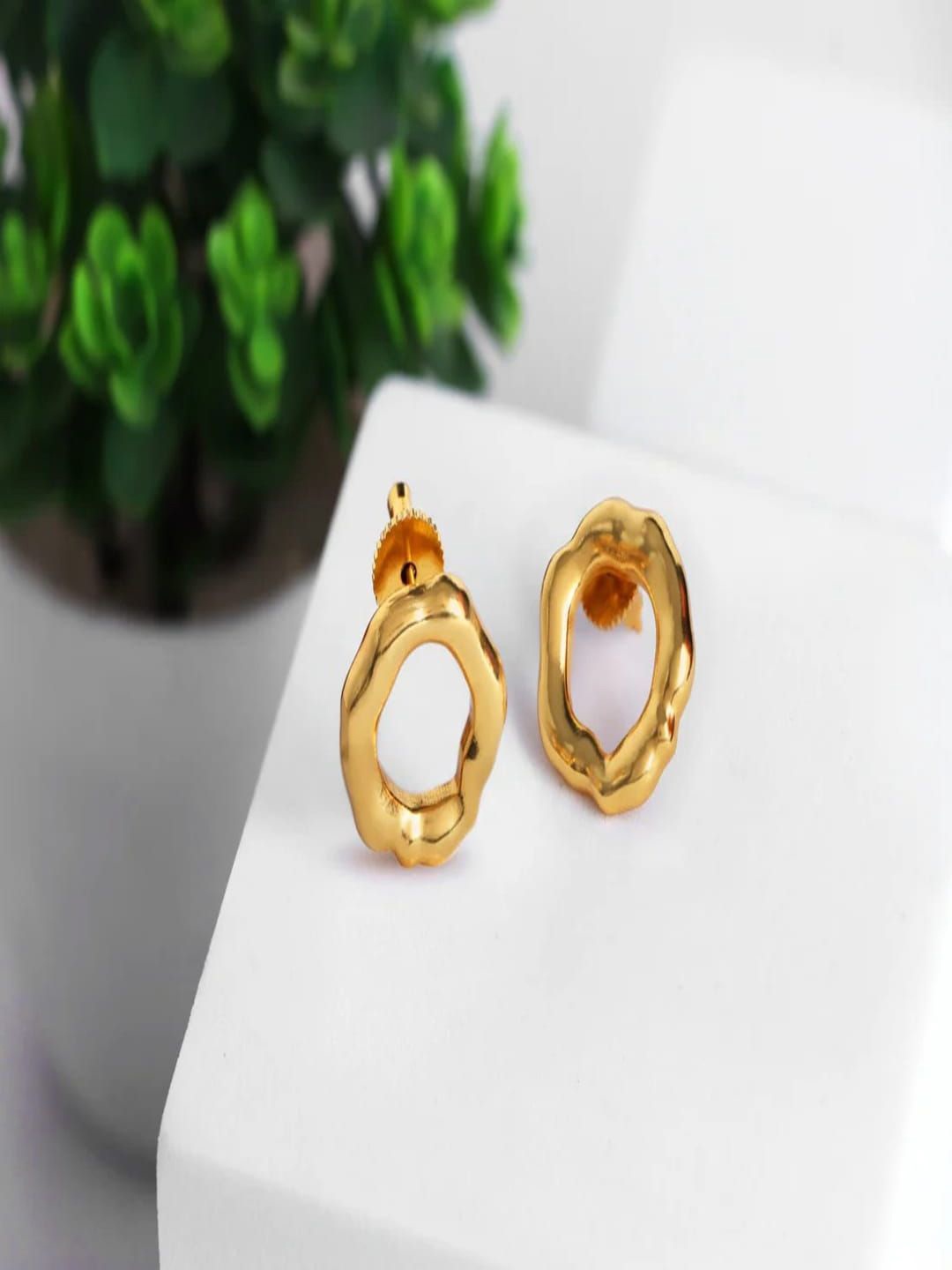 

DIATOMS Circular Studs Earrings, Gold