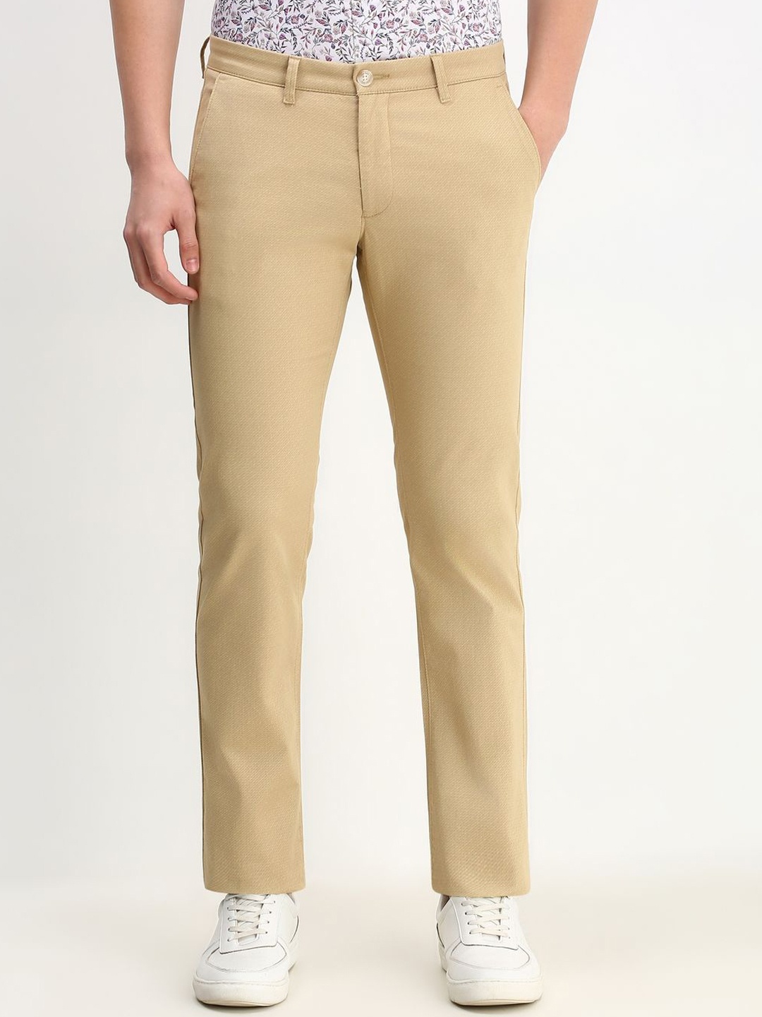 

Allen Solly Men Solid Slim Fit Trouser, Beige