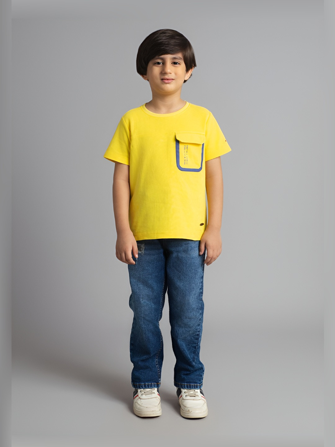 

Ed-a-Mamma Boys Bio Finish Typography Printed Round Neck Cotton T-shirt, Yellow