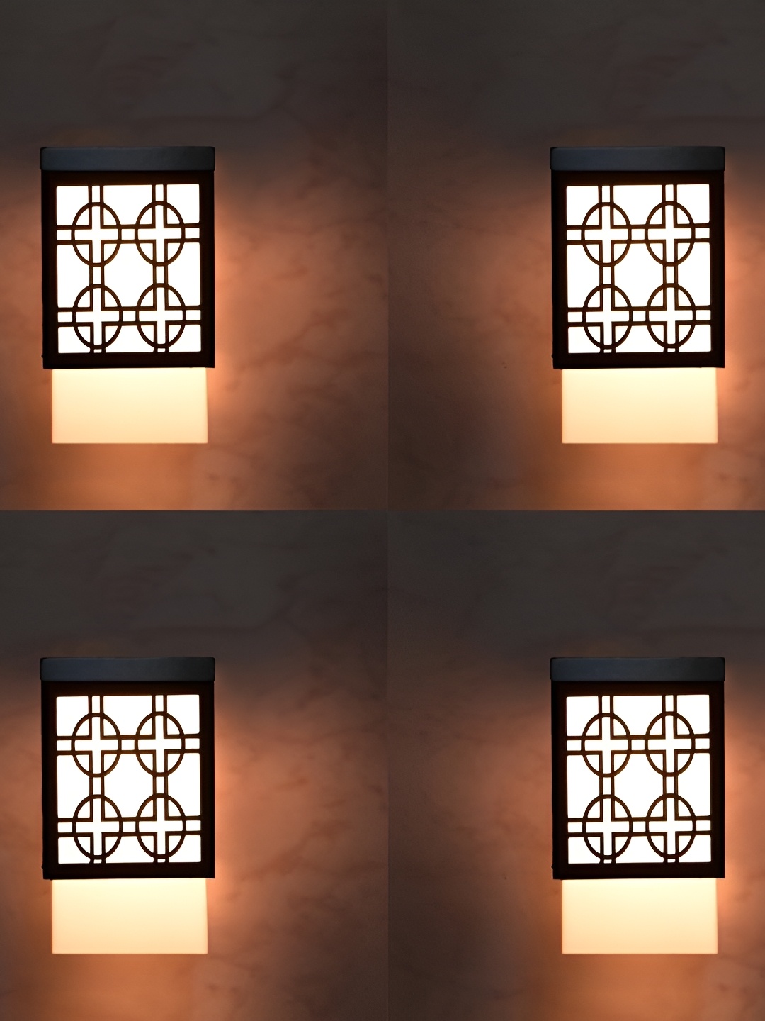 

Afast Black & Brown 4 Pieces Textured Traditional Wooden Rectangle Ceiling Lamp