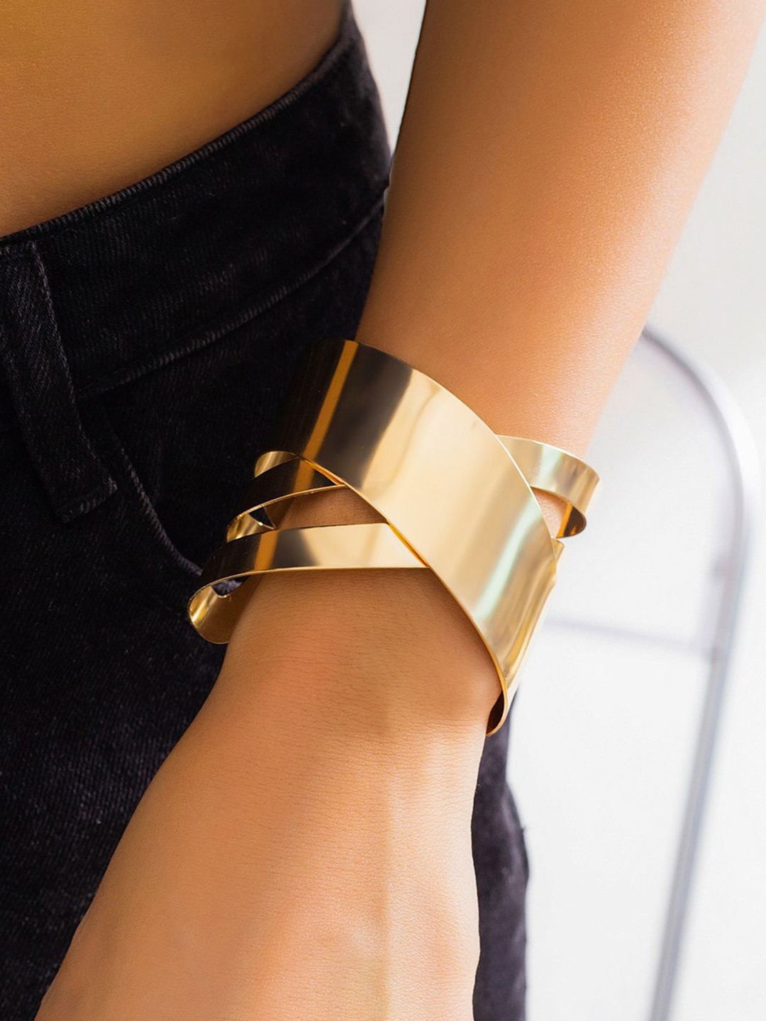 

Jewels Galaxy Gold-Plated Cuff Bracelet