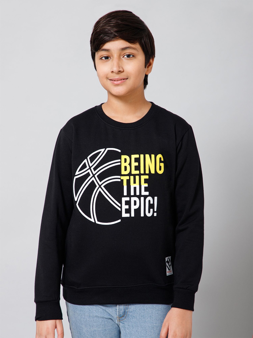 

Provogue Boys Typography Printed Round Neck Sweatshirt, Grey