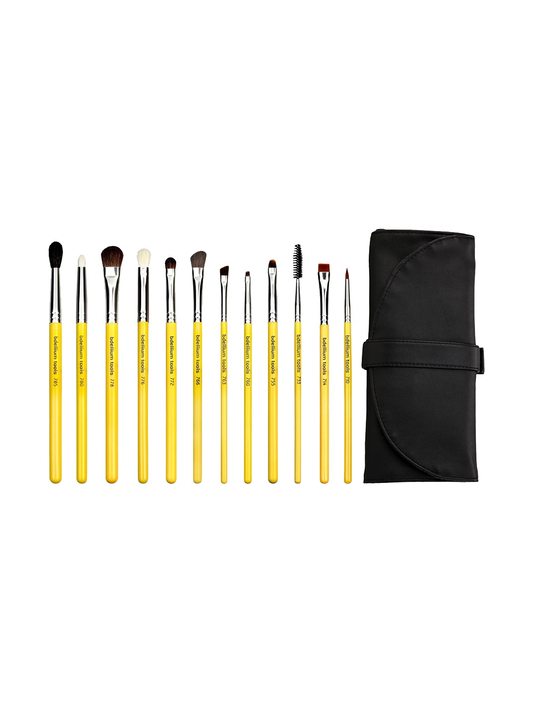 

Bdellium Tools Set of 12 Professional Makeup Studio Line Eyes Brush Set With Roll-Up Pouch, Yellow