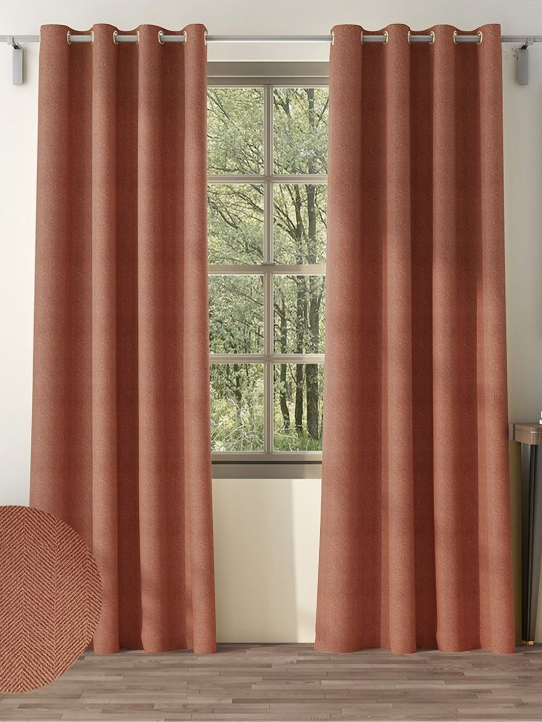 

Nefertiti Home Rust 2 Pieces Black Out Door Curtain