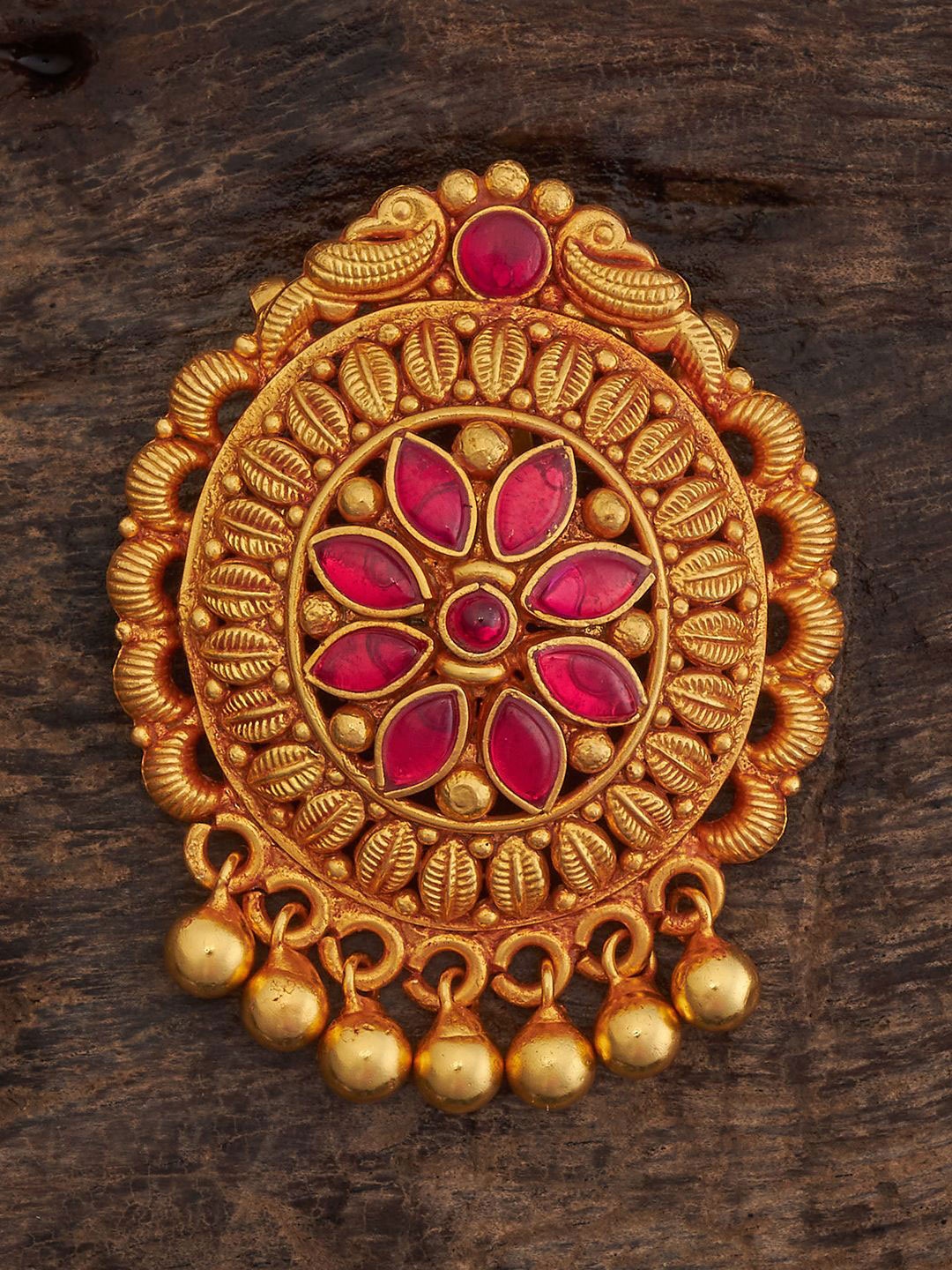 

Kushal's Fashion Jewellery 92.5 Pure Silver Gold-Plated Oval Pendants