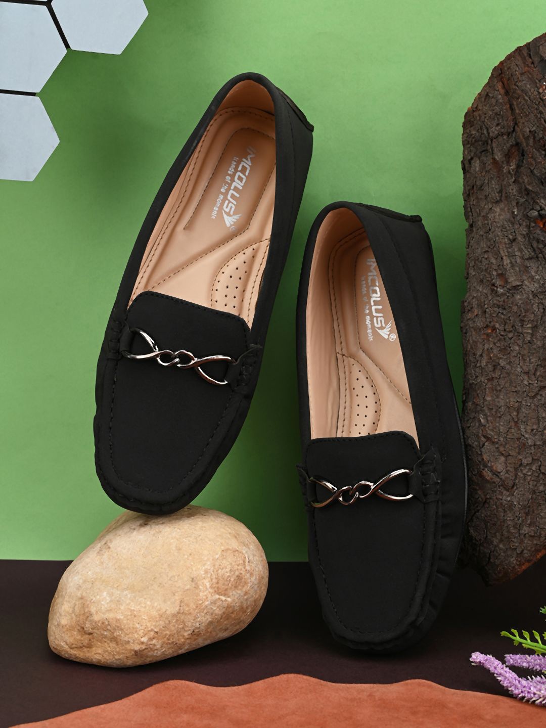 

IMCOLUS Women Loafers, Black