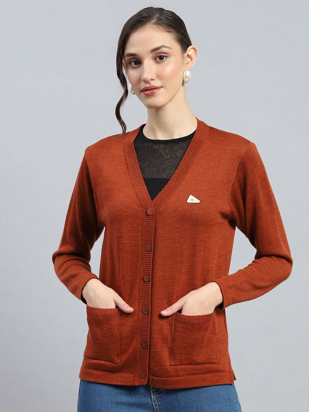 

Monte Carlo Women Woollen Cardigan, Brown