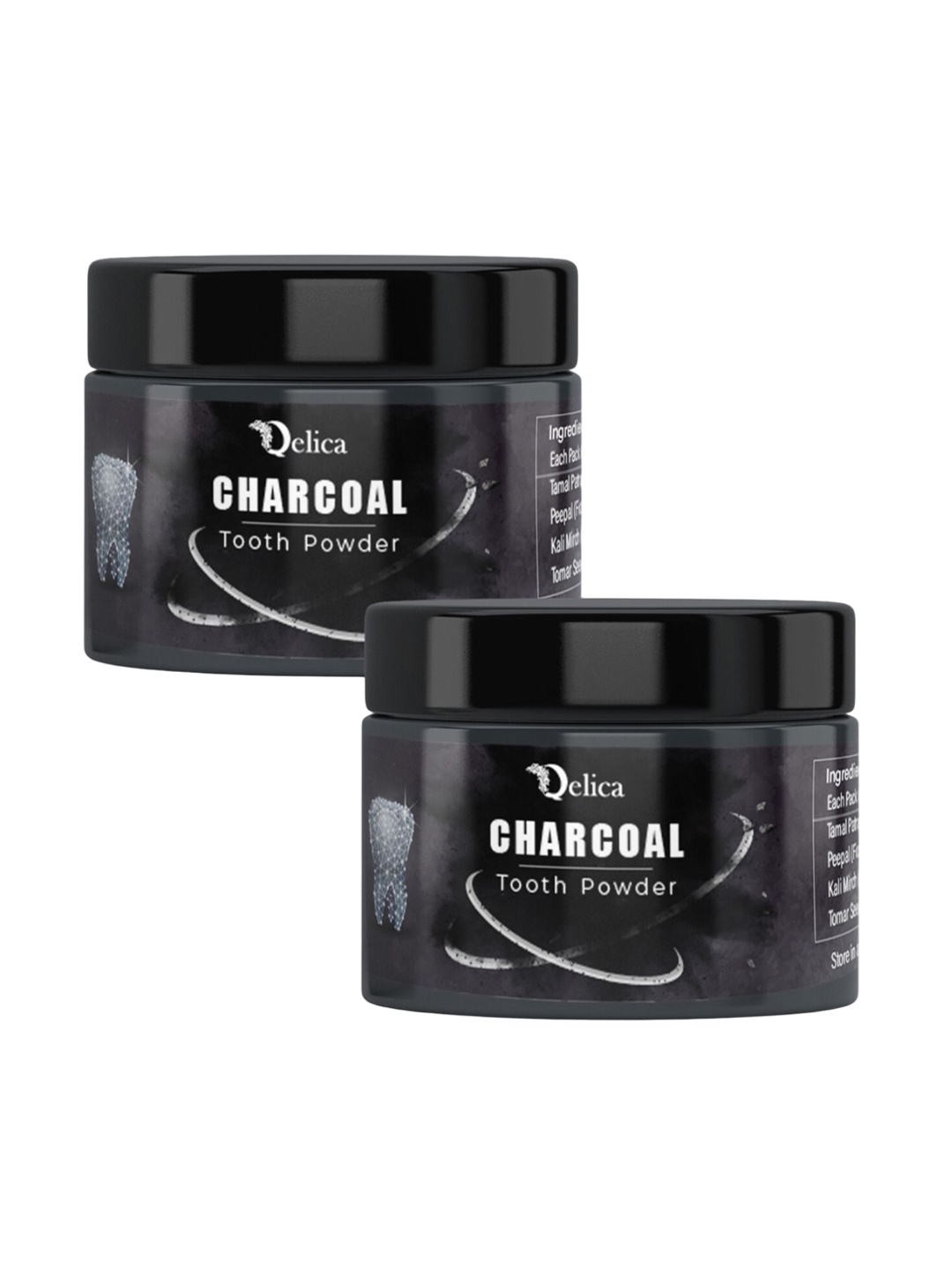 

Qelica Set Of 2 Charcoal Teeth Whitening Powder - 50 g Each, Black