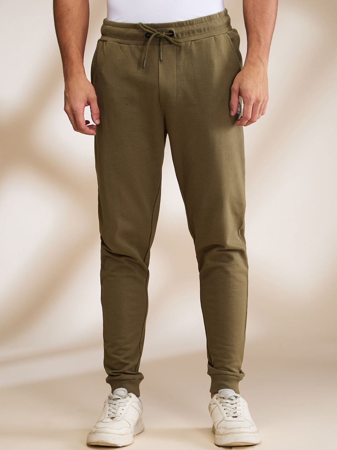 

Being Human Solid Men Mid-Rise Joggers, Olive