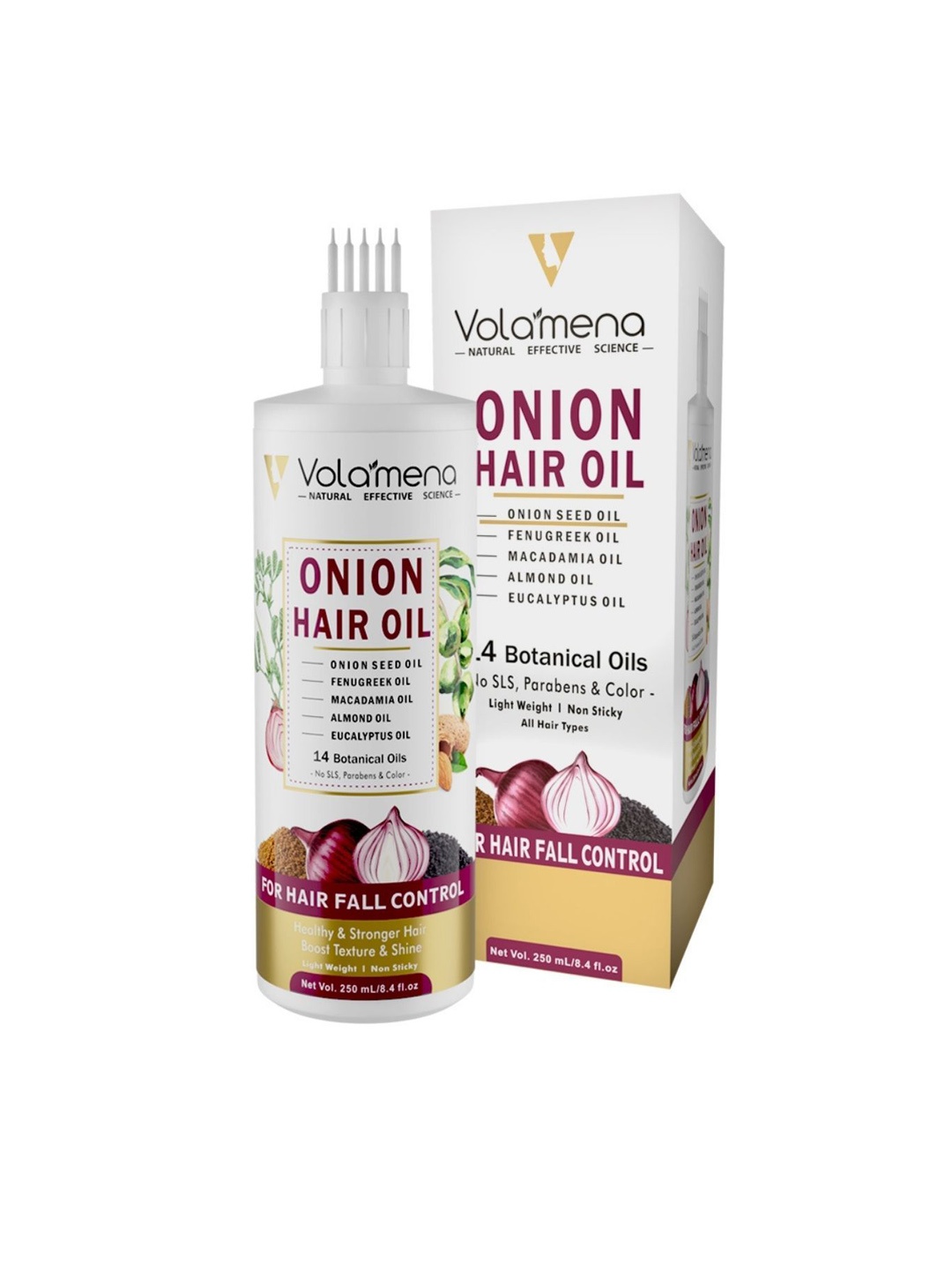 

Volamena Onion Hair Oil For Hair Fall Control 250 ml, Transparent