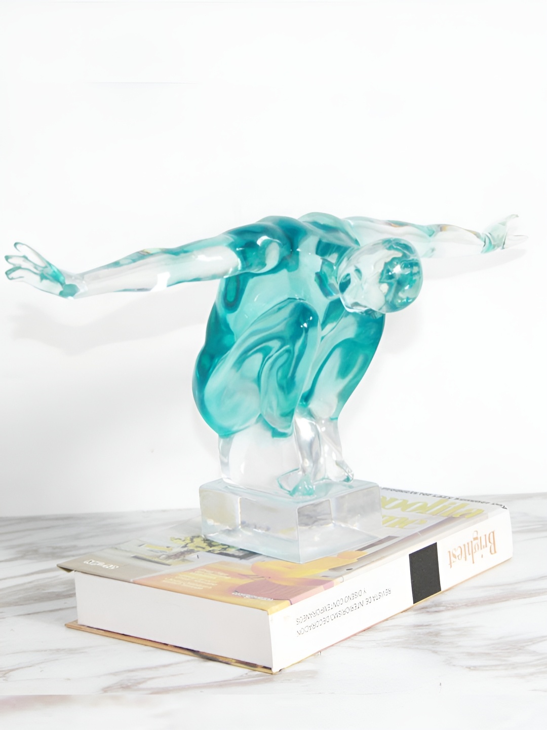 

SMOKEY COCKTAIL Blue & Transparent Figurine Balanced Tabletop Showpiece