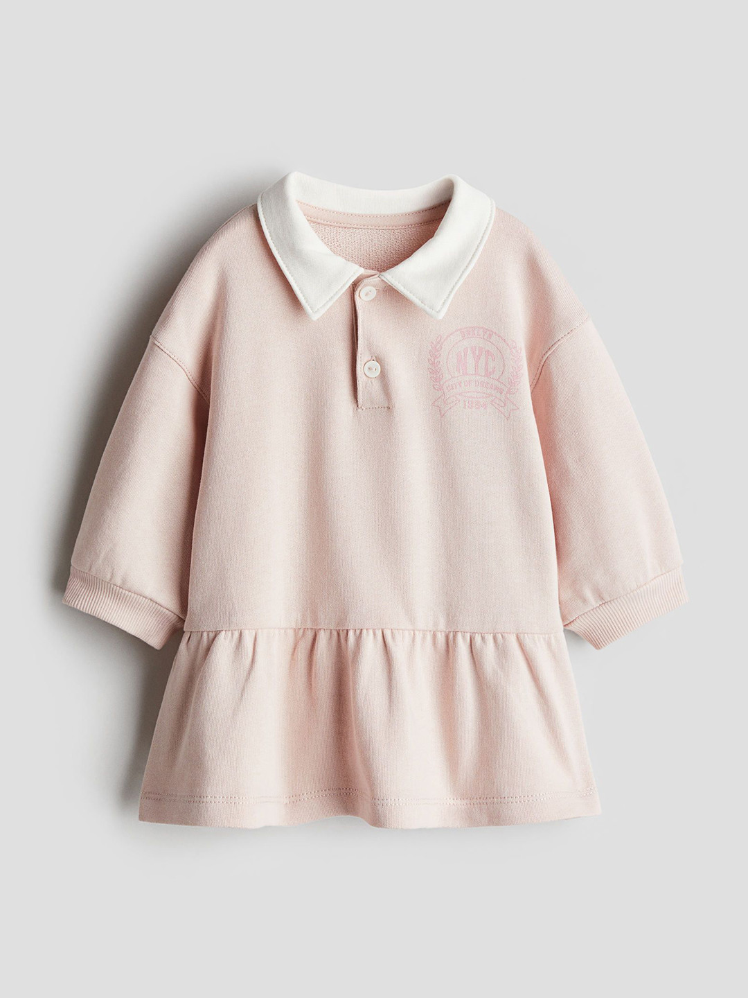 

H&M Infant Girls Pure Cotton Polo Dress, Pink