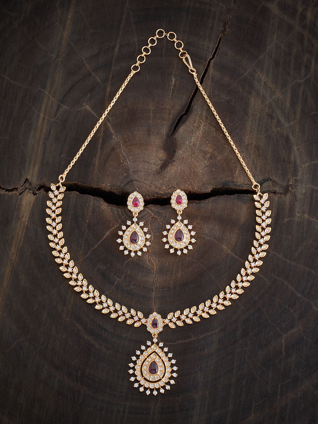 

Kushal's Fashion Jewellery Gold-Plated Cubic Zirconia Studded Jewellery Set