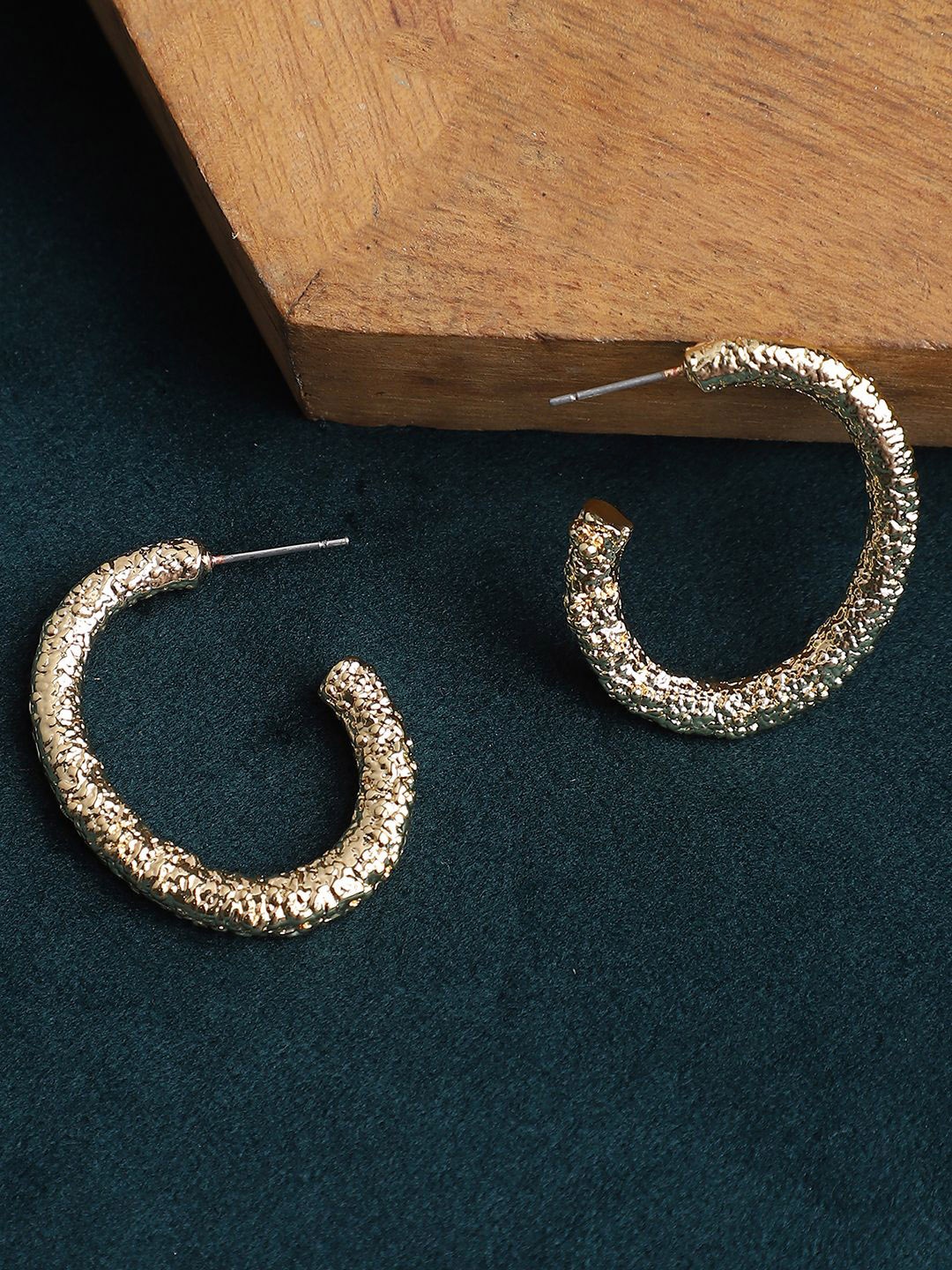 

ELLE Gold-Plated Circular Shaped Half Hoop Earrings