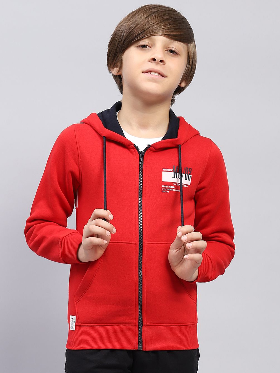 

Monte Carlo Boys Printed Hooded Cotton Sweatshirt, Red