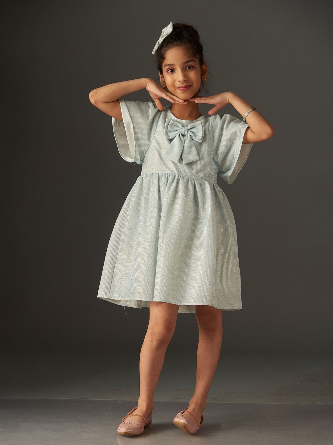 

KidsDew Girls Jacquard Fit & Flare Dress, Blue