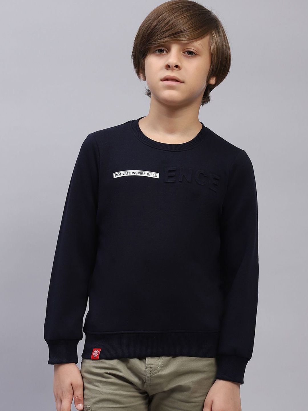 

Monte Carlo Boys Typography Printed Cotton Sweatshirt, Navy blue