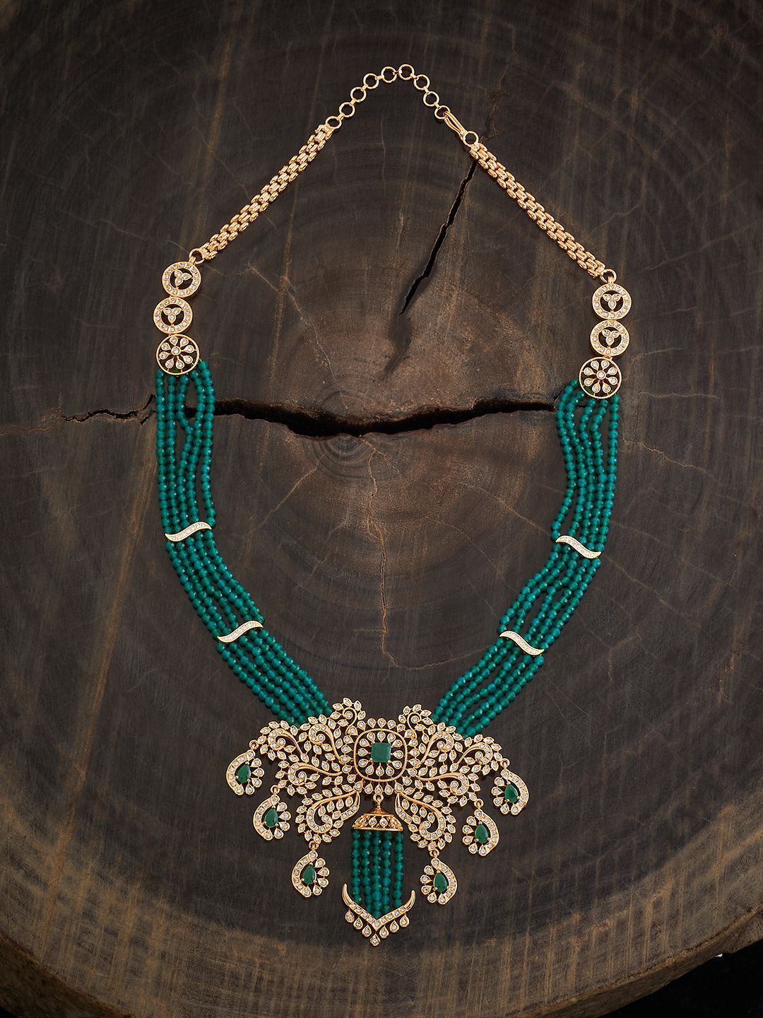 

Kushal's Fashion Jewellery Gold-Plated CZ Studded Necklace