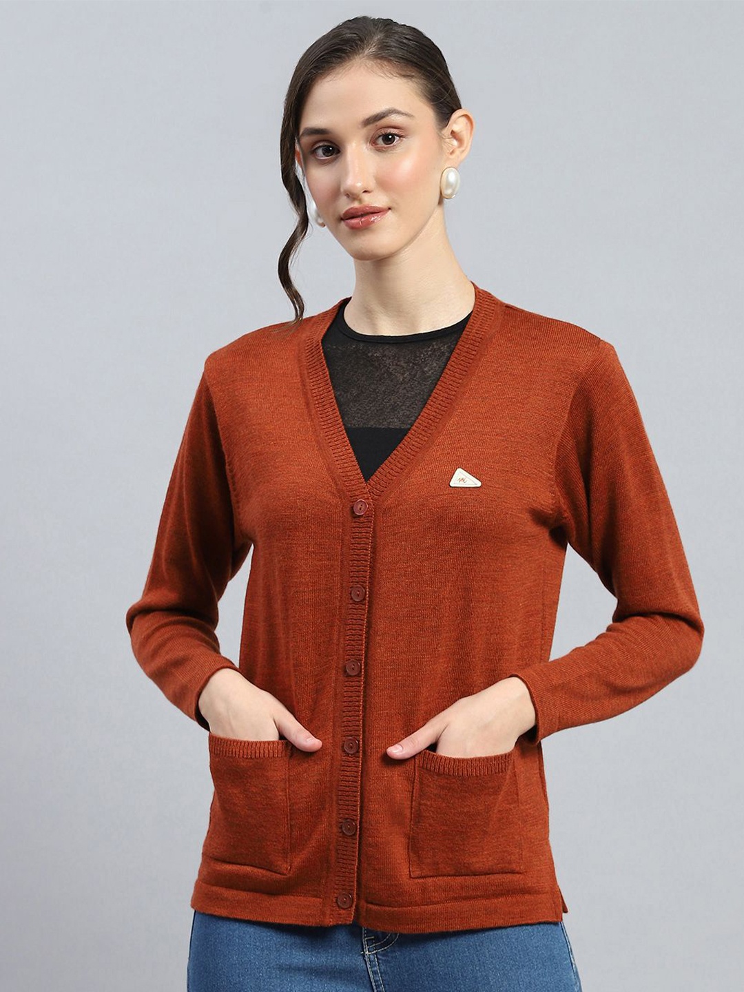 

Monte Carlo Women Woollen Cardigan, Brown