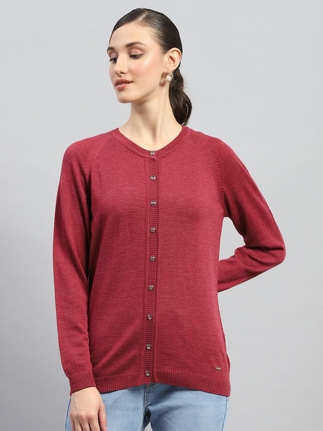 

Monte Carlo Women Woollen Cardigan, Maroon