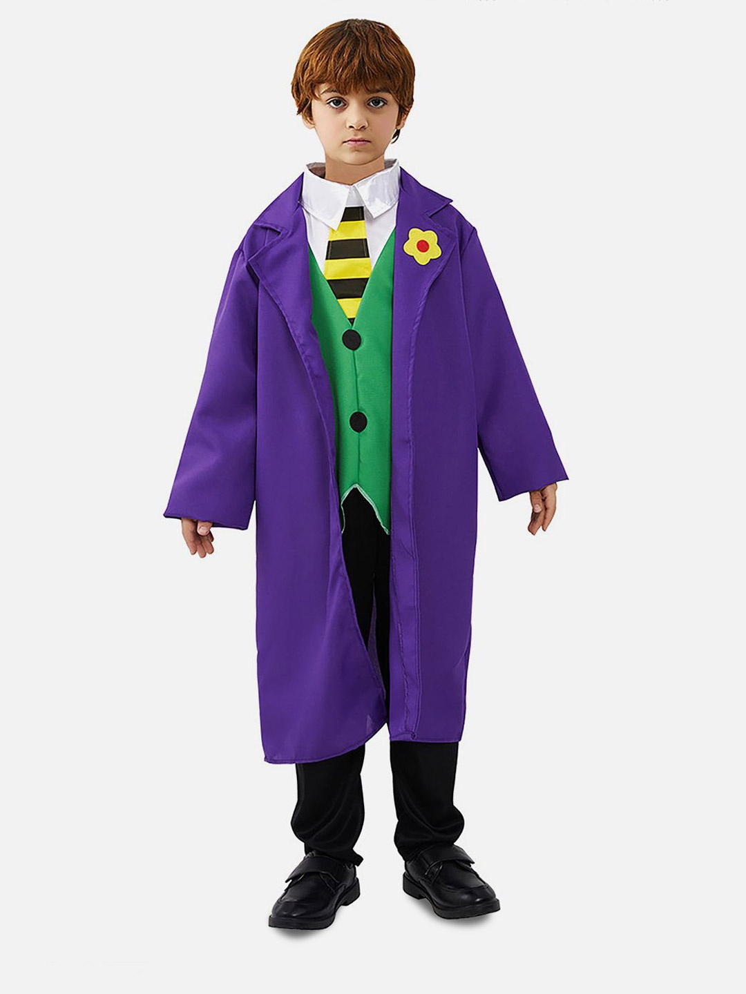 

Little Surprise Box LLP Kids The Superhero Joker Theme Halloween Costume Dress, Purple