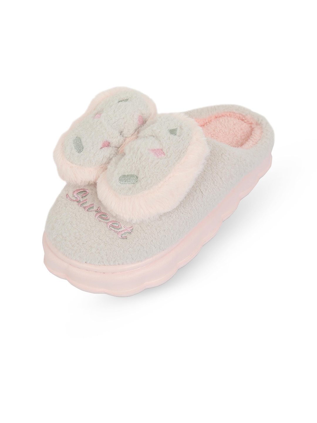 

FabSeasons Women Self Design Casual Room Slippers, Grey