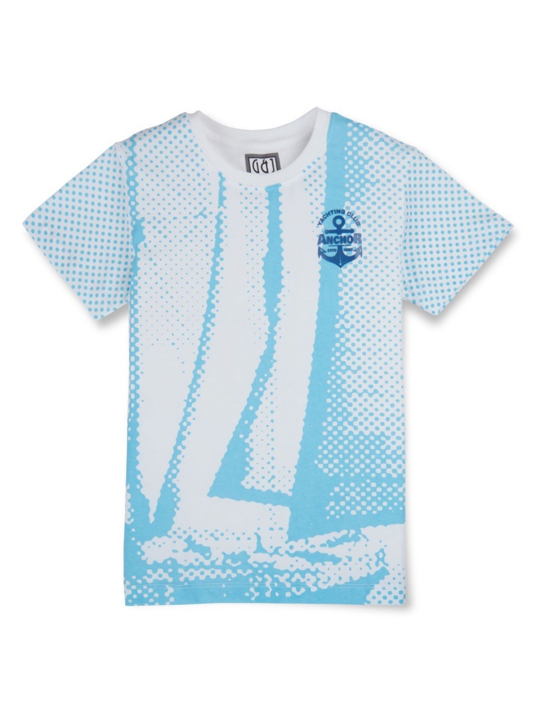

Gini and Jony Boys Abstract Printed Round Neck Cotton T-shirt, White