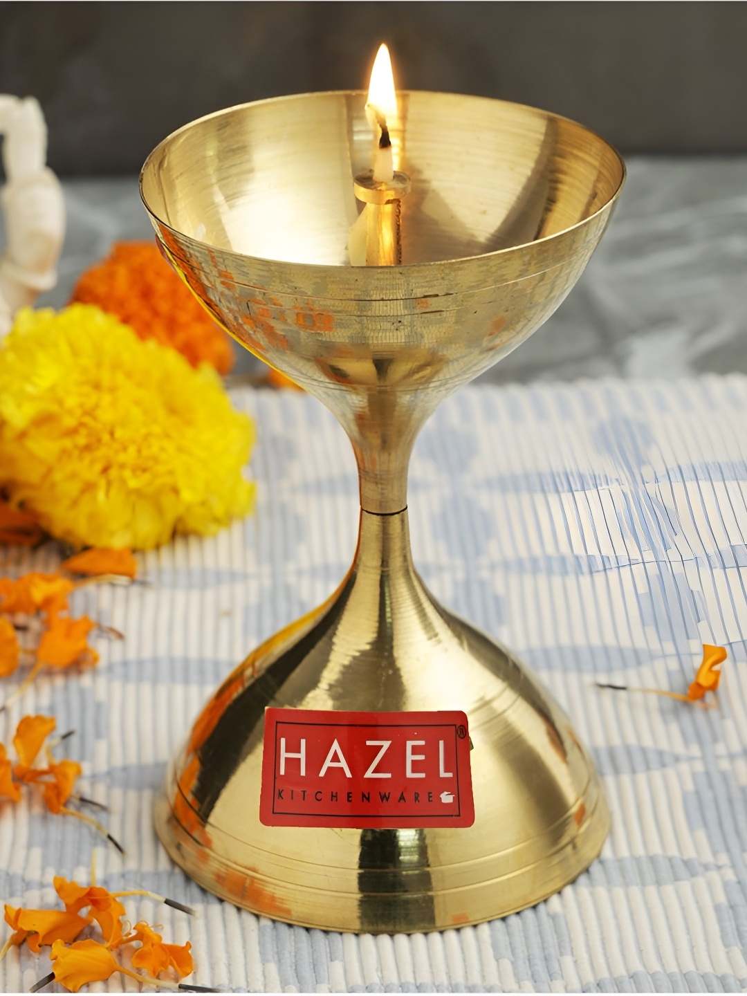 

HAZEL Gold Toned Brass Large Pooja Diya