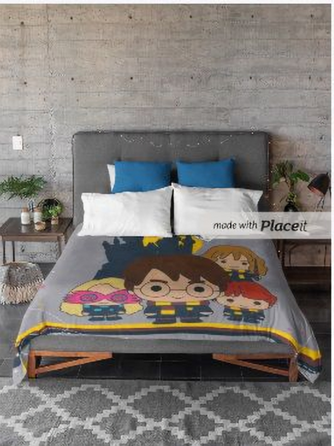 

NEW COMERS Grey & Pink Cartoon Characters 210 GSM Reversible Single Bed Comforter