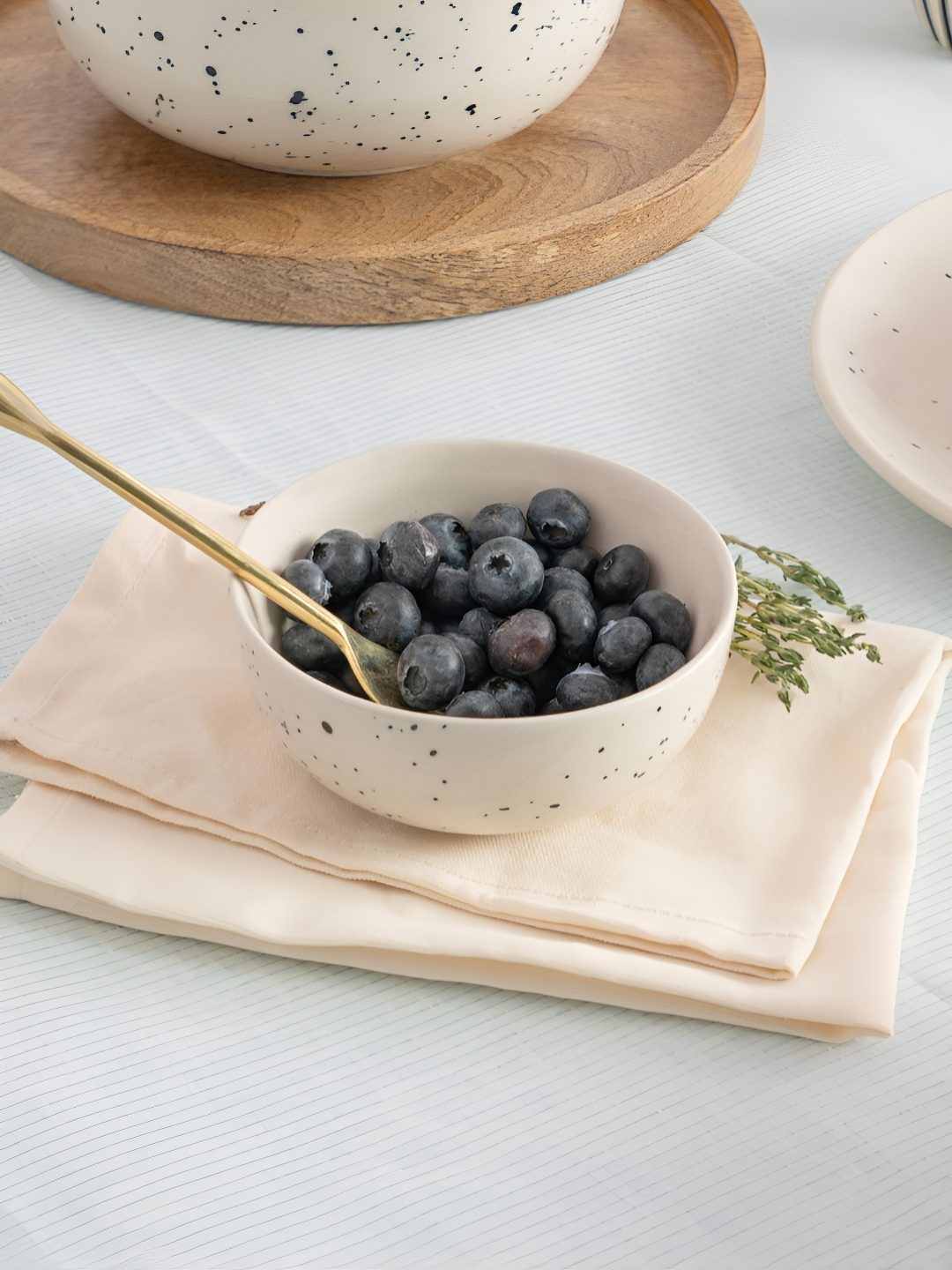 

haus & kinder White 2 Pieces Printed Ceramic Serving Bowl 350 ml
