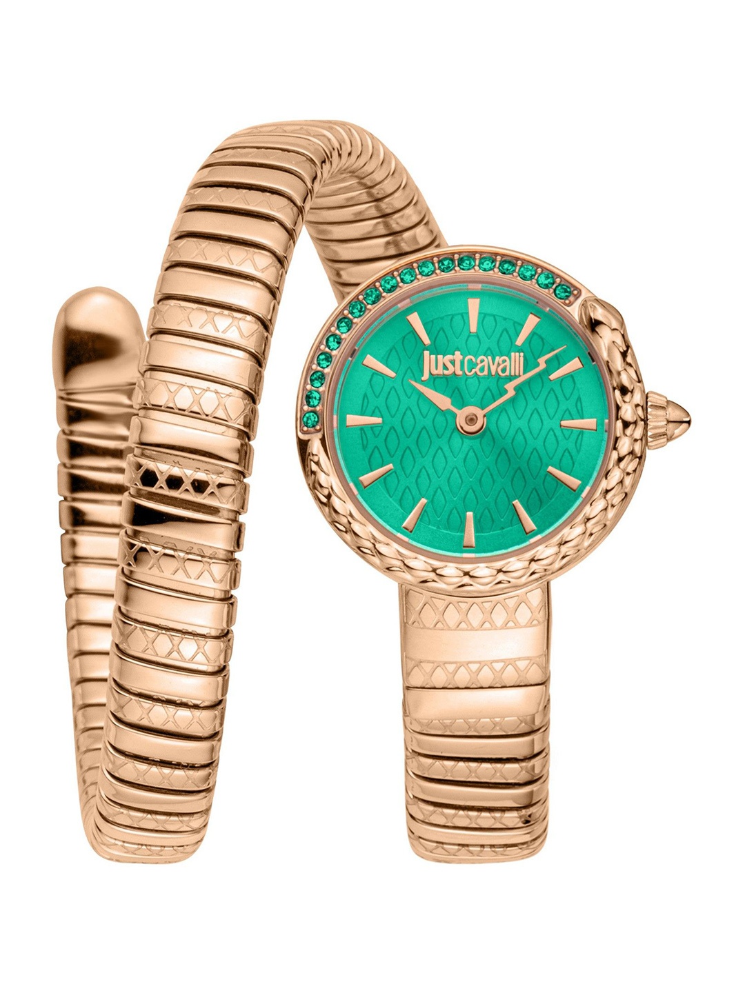 

Just Cavalli Unisex cerchio snake Embellished Dial & Wrap Around Straps Watch JC1L301M0055, Green