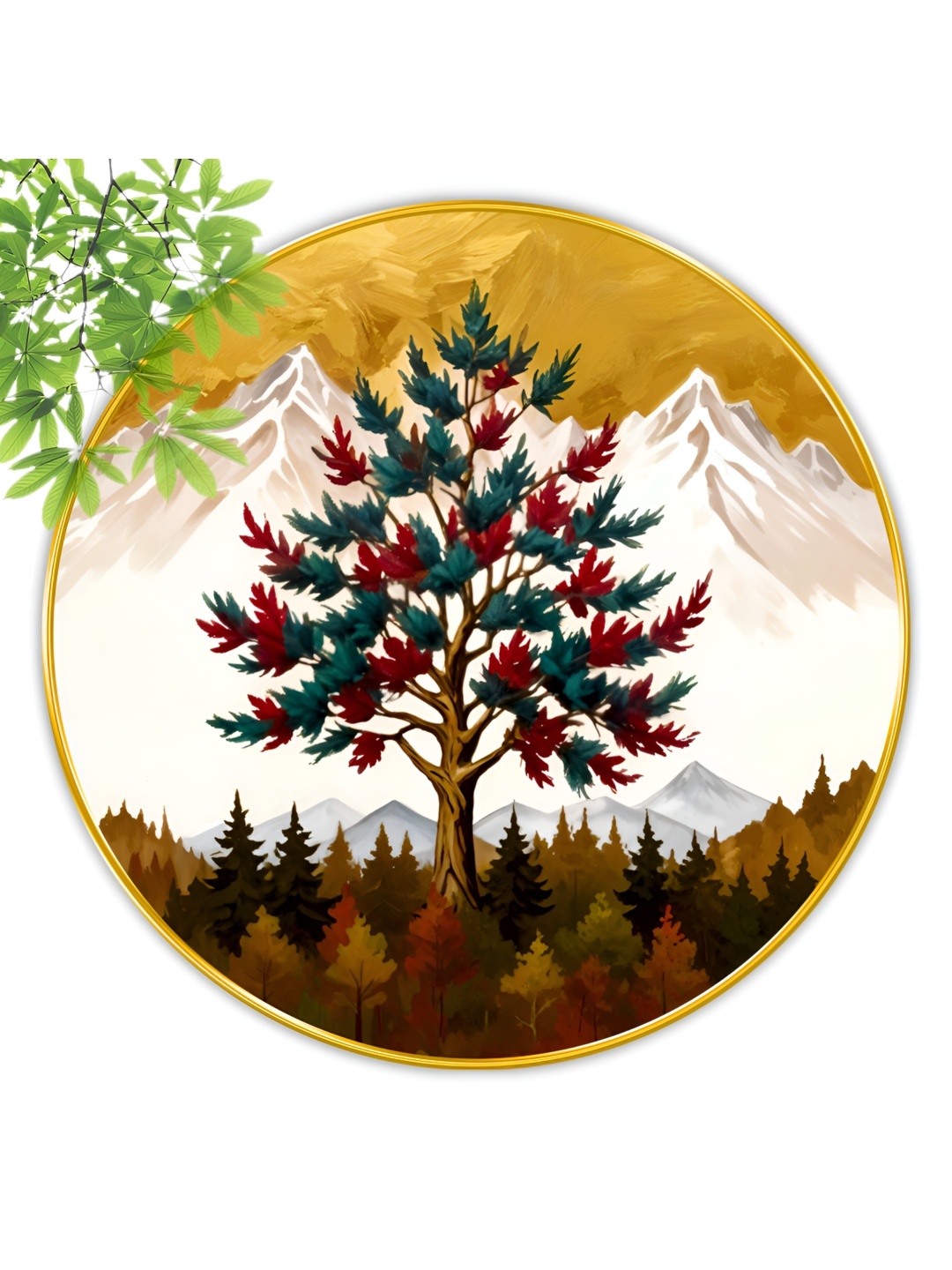 

Aura White & Brown Nature Round Shaped Wooden Wall Art