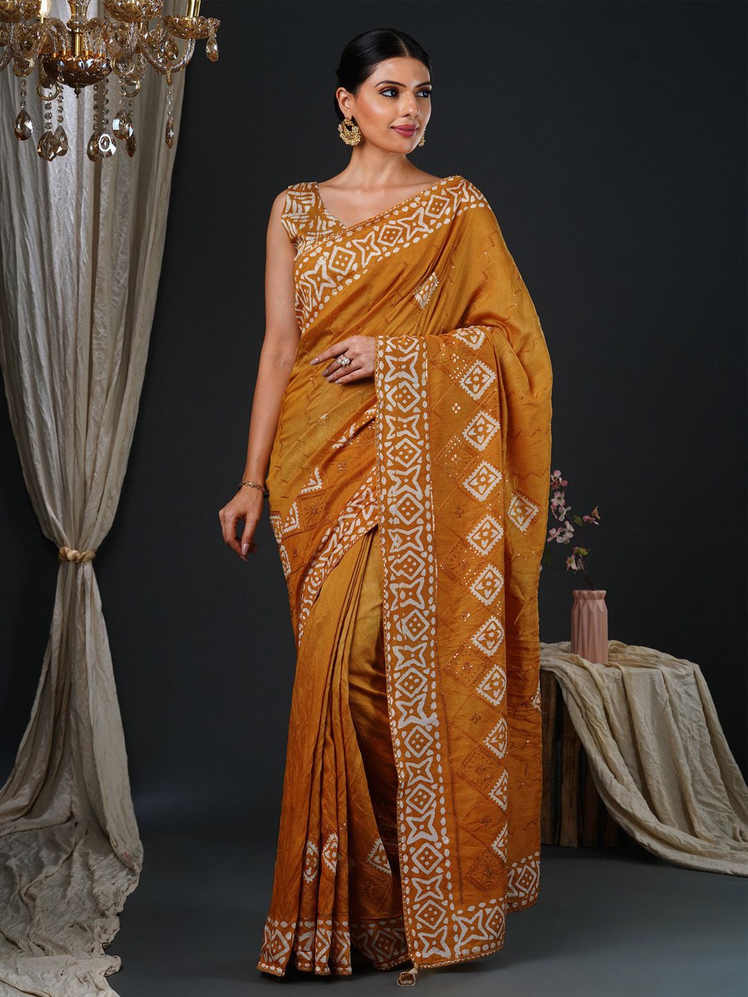 

Anouk Sequinned Bagh Saree, Mustard