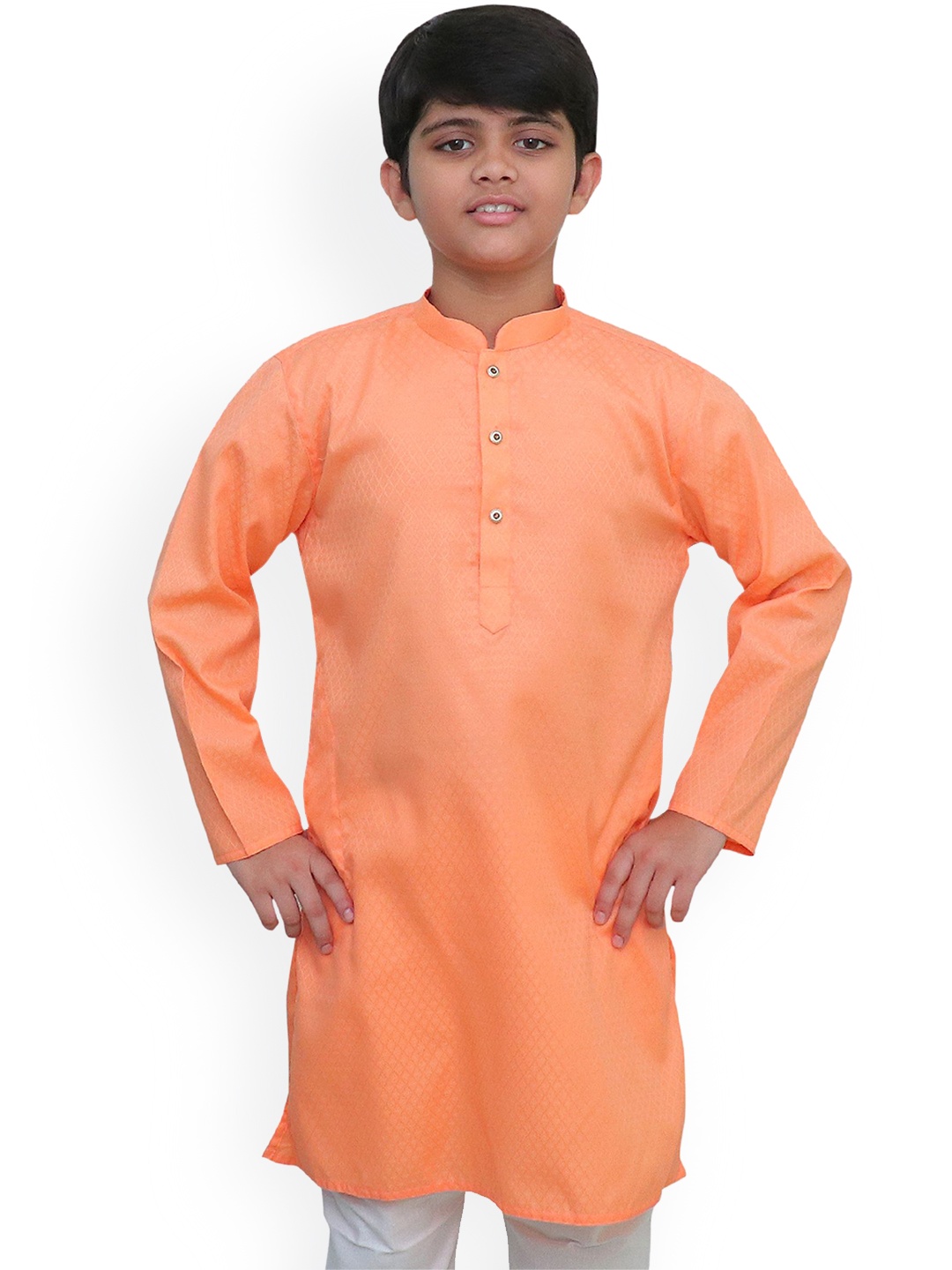 

BAESD Boys Thread Work Dobby Kurta, Orange