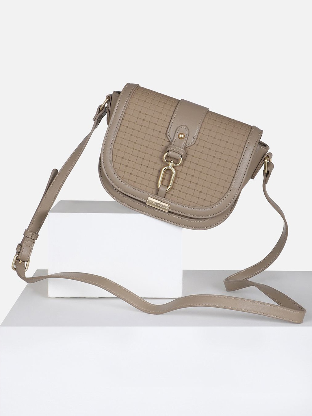 

Van Heusen Woman Textured Structured Sling Bag, Brown