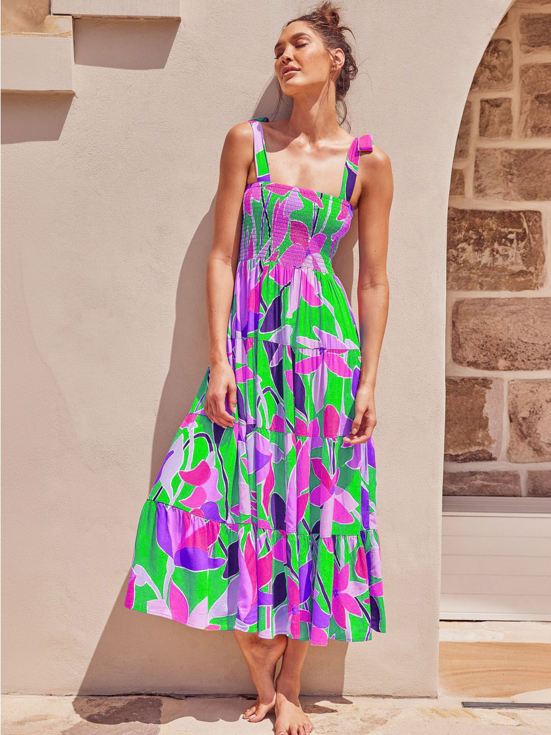 

StyleCast Floral Print A-Line Dress, Green