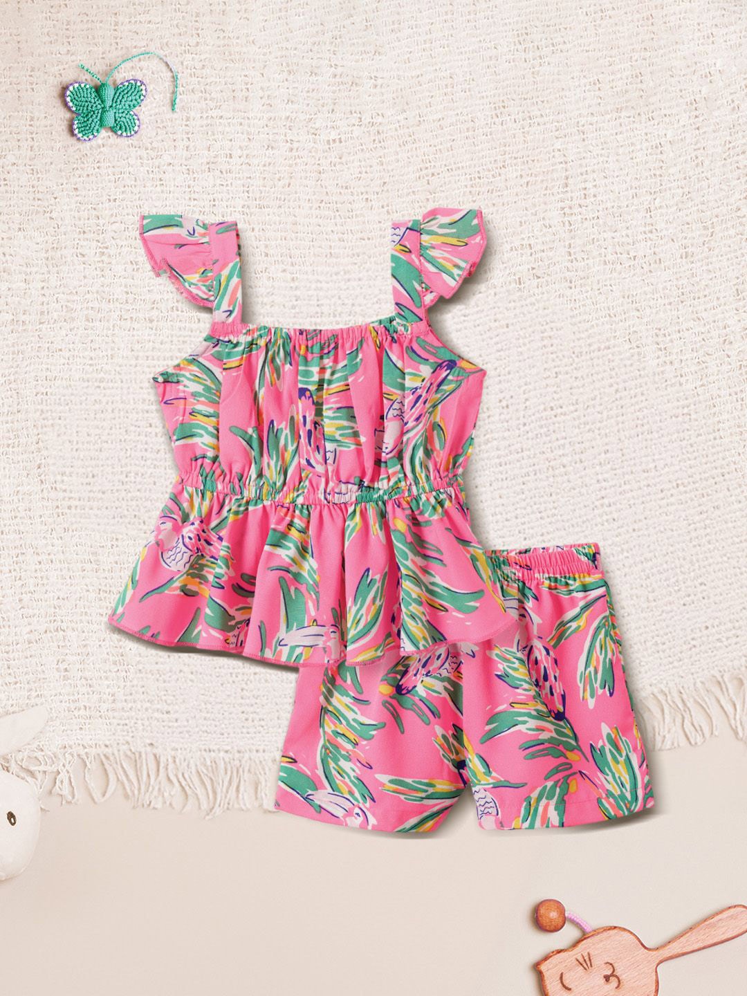 

Nauti Nati Girls Floral Print Clothing Set, Pink