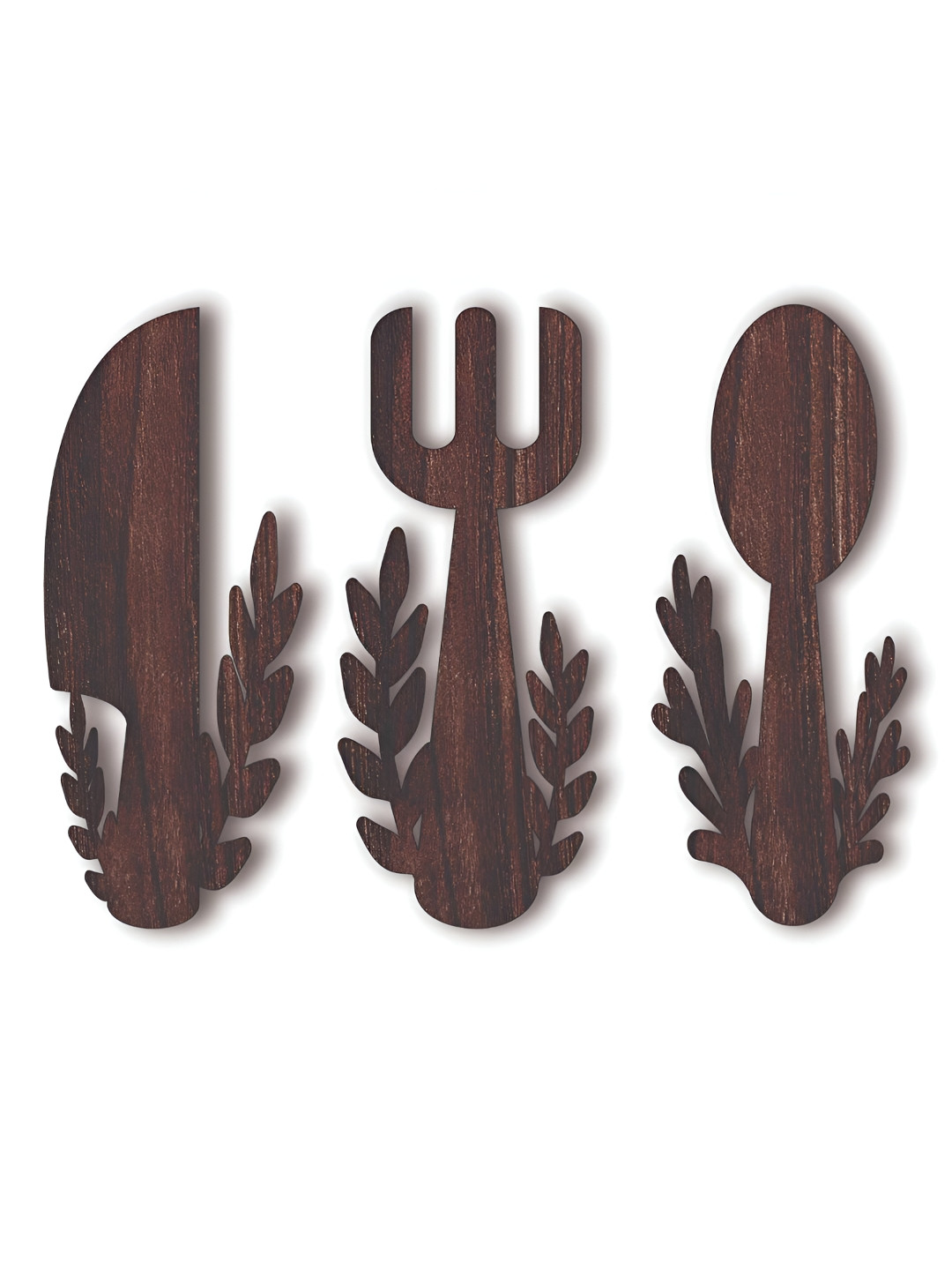 

CVANU 3Pcs Brown Wooden Wall Hangings